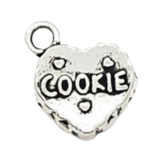 1 Cookie Charm, Individual Charm, Tiny Cookie Charms, Baking Charms, Baker Jewelry, Heart Shaped Cookie Charm, Kitchen Charms, Cooking Charm