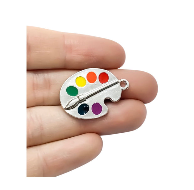 1 Paint Palette Charm, Individual Charms, School Charms, Teacher Charm, Artist Charms, Craft Charm, Painter Gift, Artist Palette Charm