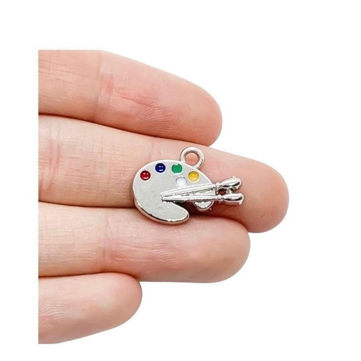 1 Paint Palette Charm, Individual Charms, School Charms, Teacher Charm, Artist Charms, Craft Charm, Painter Gift, Artist Palette Charm