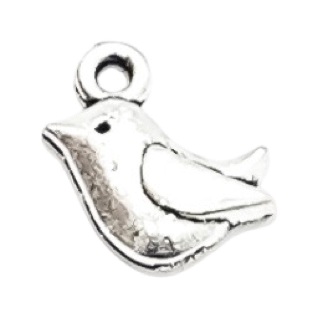 1 Tiny Bird Charm, Gardening Charms, Gift for Gardener, Garden Charms, Birdie Charm, Chickadee Charm, Backyard Charms, Animal Charms