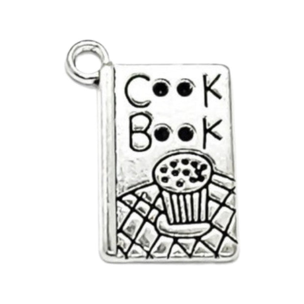 1 Tiny Cookbook Charm, Individual Charms, Cooking Charms, Baking Charms, Recipe Book Charms, Bakery Charms, Chef Charms, DIY Jewelry