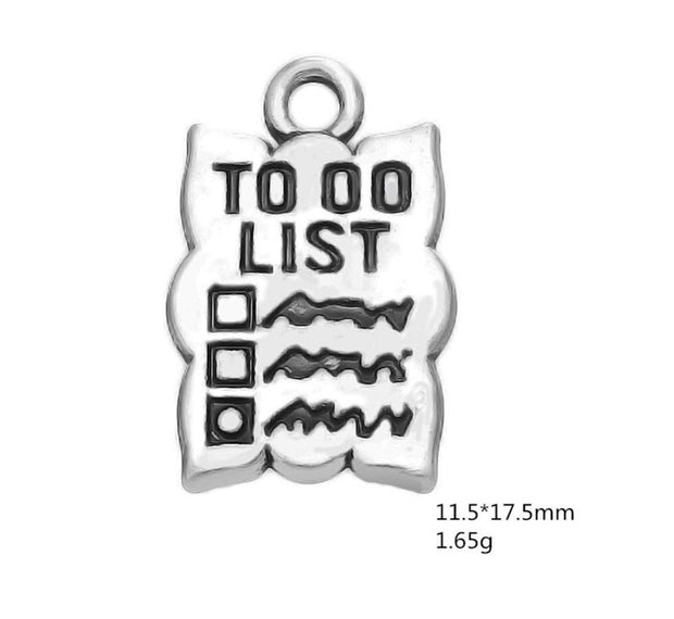 1 Tiny To Do List Charm, Individual Charms, Office Charms, Gift for Planner, Gift for Organizer, Self-Employed Gift, DIY Jewelry