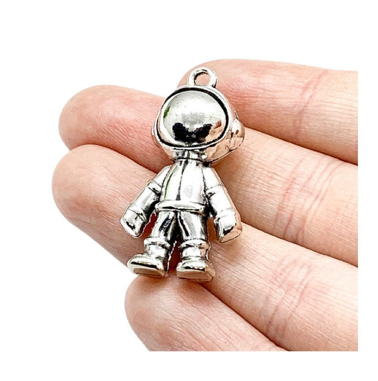 1 Astronaut Charm Silver, Individual Charms, Space Charms, Astronomy Charms, Space Travel Charm, Space Man Charm, Science Charms