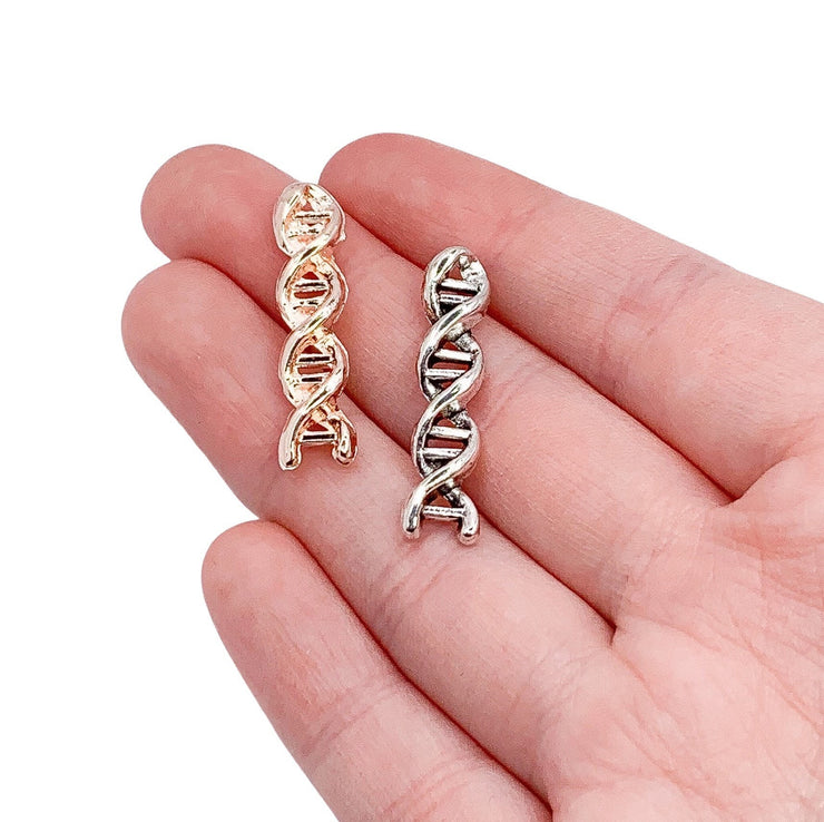 1 Tiny DNA Charm, Individual Charms, Double Helix Charm, Molecule Charms, Nursing Charm, Doctor Charms, Molecular Charms, Jewelry Findings