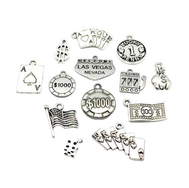 1 Las Vegas Sign Charm, Individual Charms, Travel Charms, USA Charms, Gambling Charms, Casino Charm, Jewelry Findings, DIY Jewelry