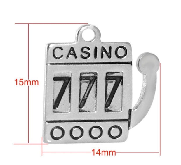 1 Casino Slots Machine Charm, Individual Charms, Gambling Charms, Las Vegas Charms, Gambler Charms, Casino Charm, Jewelry Findings, DIY