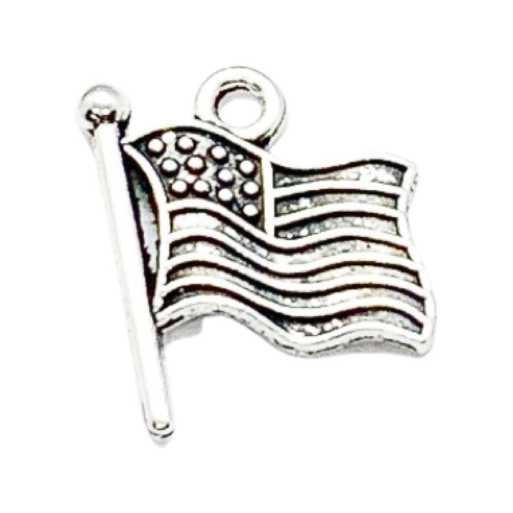 1 Tiny American Flag Charm, United States Flag Charm, Individual Charms, USA Charms, Patriotic Charm, Fourth of July Charm, Jewelry Findings