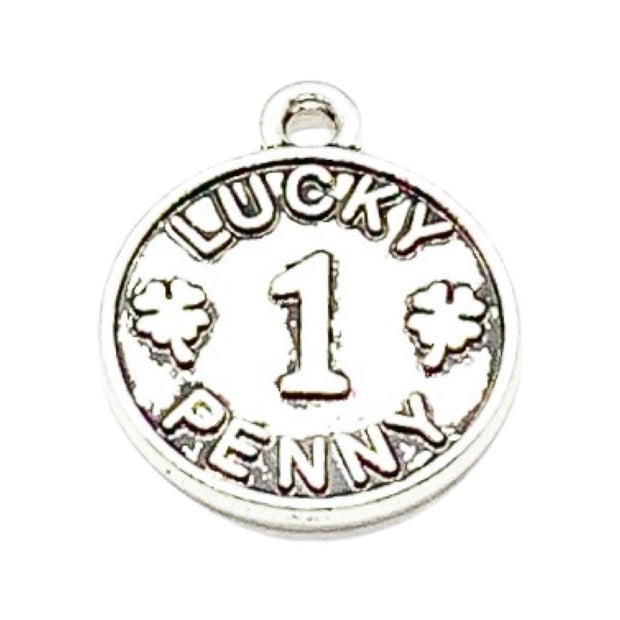 1 Lucky Penny Charm, Individual Charms, Money Charms, Superstition Charms, Good Luck Charms, Gift for Gambler, Jewelry Findings