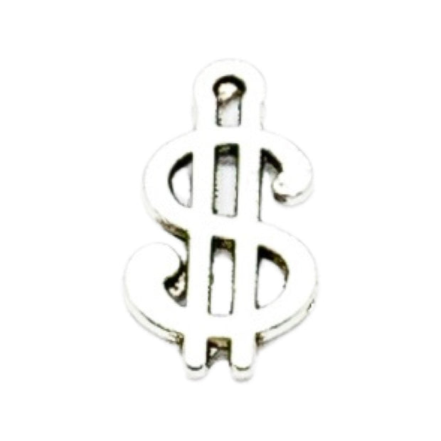 1 Tiny Dollar Sign Charm, Individual Charms, Money Charms, Superstition Charms, Good Luck Charms, Gift for Money Lovers, Jewelry Findings