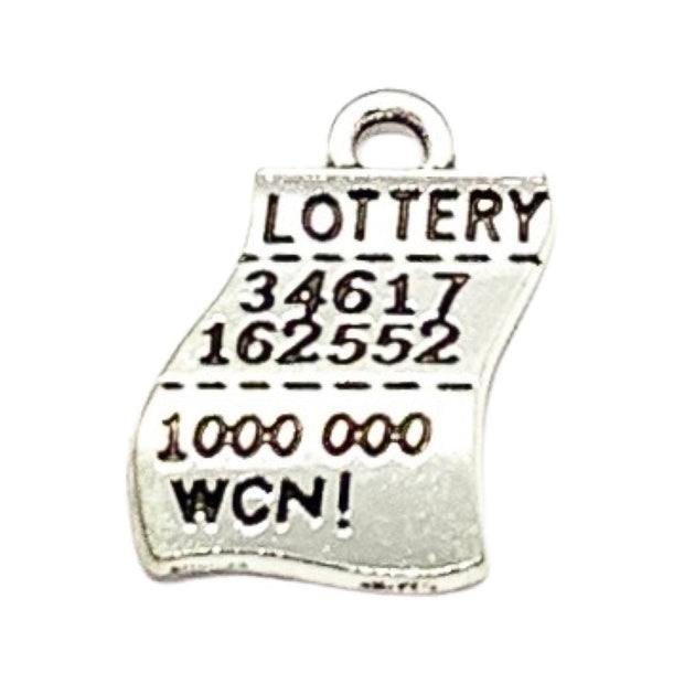 1 Winning Lottery Ticket Charm, Individual Charms, Gambling Charms, Good Luck Charms, Casino Charms, Lucky Charm, Jewelry Findings