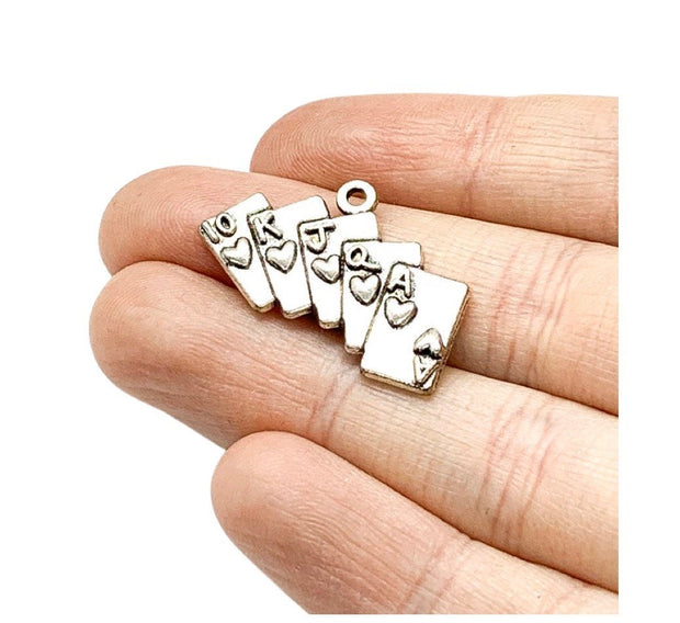 1 Playing Cards Charm, Individual Charms, Poker Charms, Casino Charms, Gambling Charms, Blackjack Charm, Jewelry Findings, DIY Jewelry