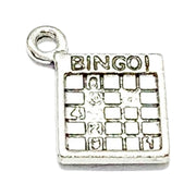 1 Bingo Card Charm, Gaming Charms, Individual Charms, Gambling Charms, Good Luck Charms, Game of Chance Charm, Lucky Charm, Jewelry Findings