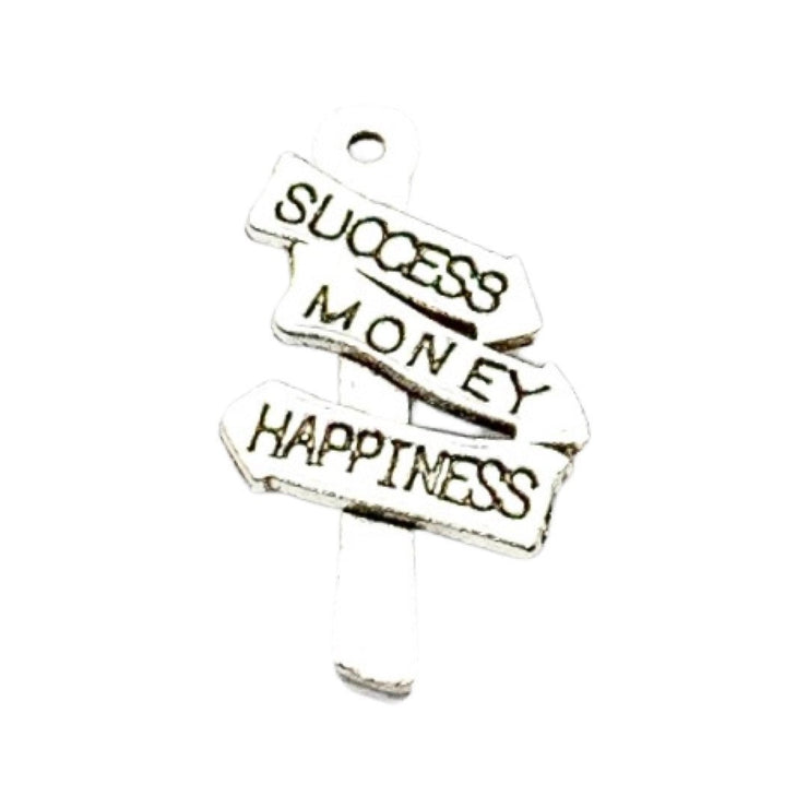 1 Wooden Sign Charm, Success, Money, Happiness, Individual Charms, Money Charms, Superstition Charms, Good Luck Charm, DIY Jewelry Findings