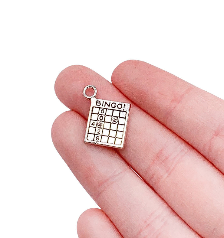 1 Bingo Card Charm, Gaming Charms, Individual Charms, Gambling Charms, Good Luck Charms, Game of Chance Charm, Lucky Charm, Jewelry Findings