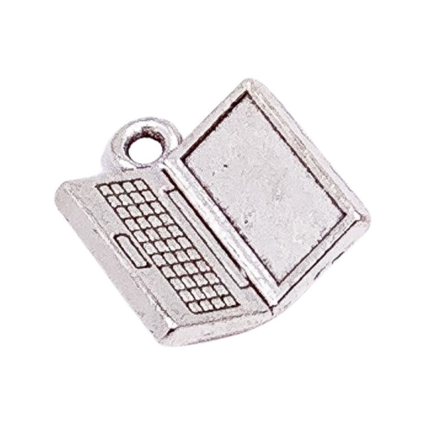 1 Mini Laptop Charm, Nerd Charms, Technology Charms, Computer Charms, Tiny Computer Charm, Jewelry Findings, DIY Jewelry