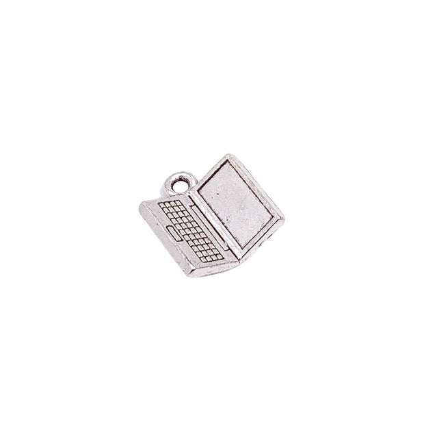 1 Mini Laptop Charm, Nerd Charms, Technology Charms, Computer Charms, Tiny Computer Charm, Jewelry Findings, DIY Jewelry