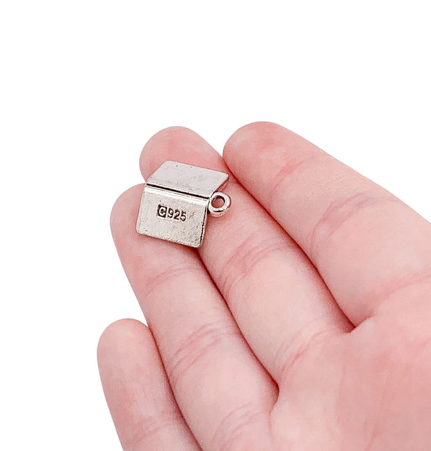 1 Mini Laptop Charm, Nerd Charms, Technology Charms, Computer Charms, Tiny Computer Charm, Jewelry Findings, DIY Jewelry