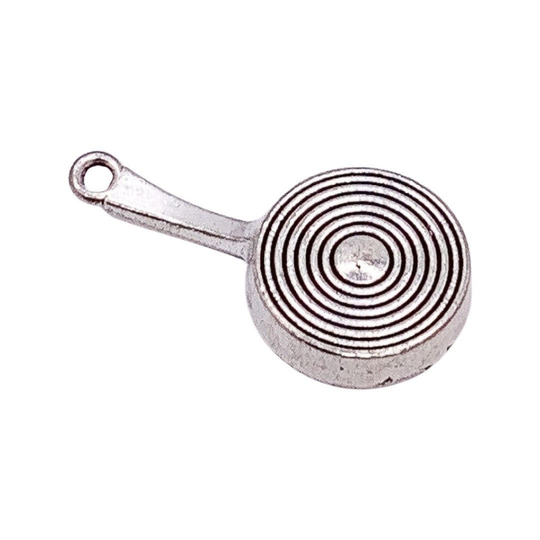 1 Fried Egg in Pan Charm, Egg Charms, Gift for Egg Lover, Breakfast Charms, Kitchen Charm, Frying Pan Charm, DIY Jewelry Findings