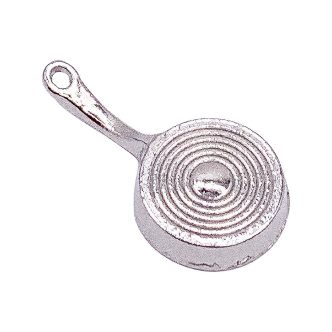 1 Fried Egg in Pan Charm, Egg Charms, Gift for Egg Lover, Breakfast Charms, Kitchen Charm, Frying Pan Charm, DIY Jewelry Findings