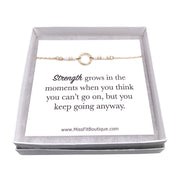 Strength Gift, Circle Chain Bracelet, Affirmation Jewelry, Inspirational Gift, Cheer Up Gift, Women’s Bracelets, Meaningful Gift