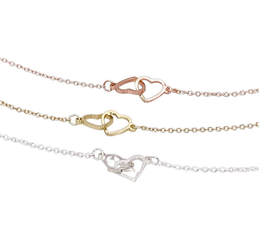Bracelet double cœur, cadeau de grand-mère, cadeau de remise de diplôme, cadeau d'anniversaire, cadeau de Noël