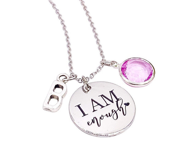 I Am Enough Necklace, Strength Gift, Personalized Inspirational Gift, Motivational Necklace, Encouragement Gift, Affirmation Necklace