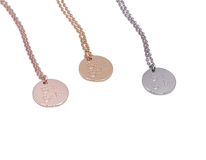 Collier « Meilleures Amies », Bijou minimaliste, Collier pour meilleure amie, Cadeau pour sœur, Collier d'amitié, Collier gravé humoristique