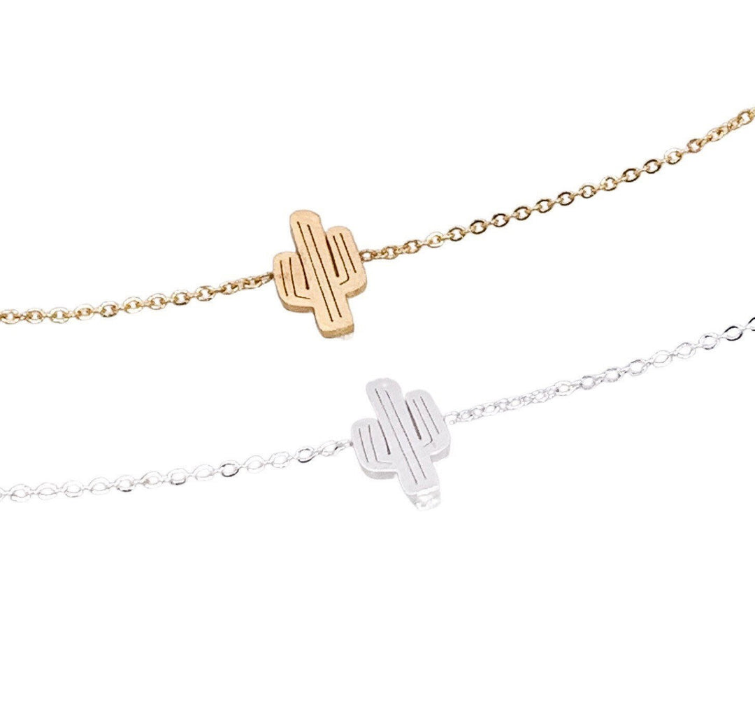 Carte « Stay Sharp », Bracelet cactus, Bracelet chaîne succulente, Bracelet délicat, Bracelet d'amitié, Bijou symbolique, Bracelet minimaliste