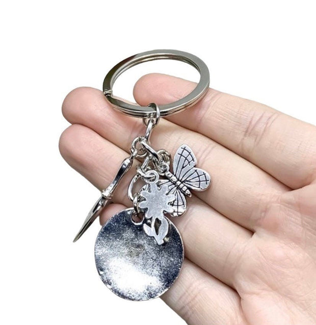 Do What You Love, Gardening Keychain, Gardener Gift, Butterfly Charm, Gift for Mom, Gift for Grandma, Stocking Stuffer, Unique Keychain