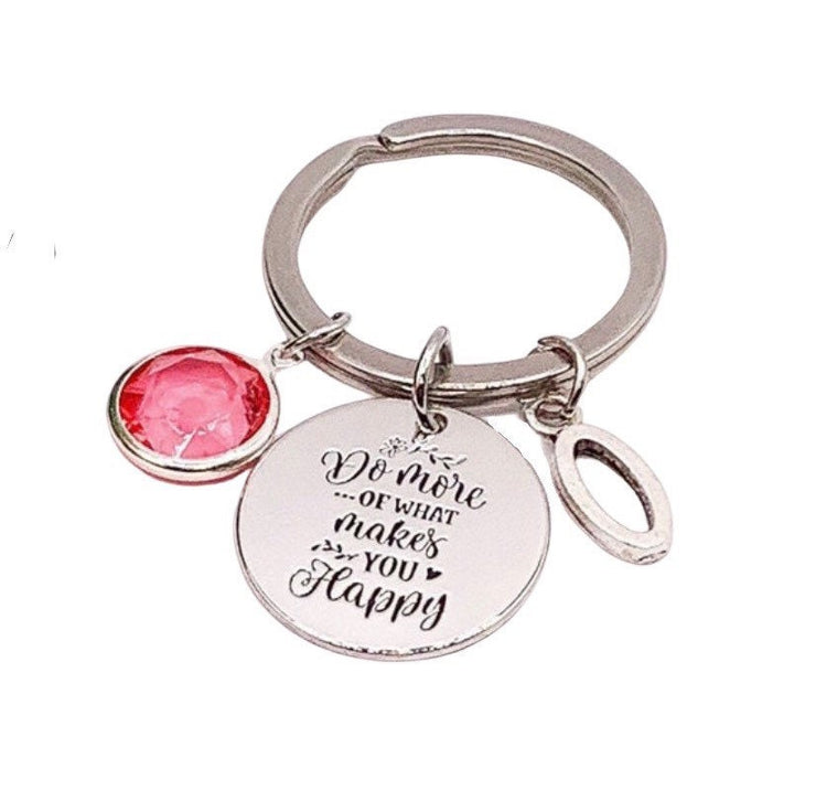 Do More Of What Makes You Happy Keychain, Inspirational Keyring, Motivational Gift, Mental Health Gift, Gift for Coworker, Engraved Keyring