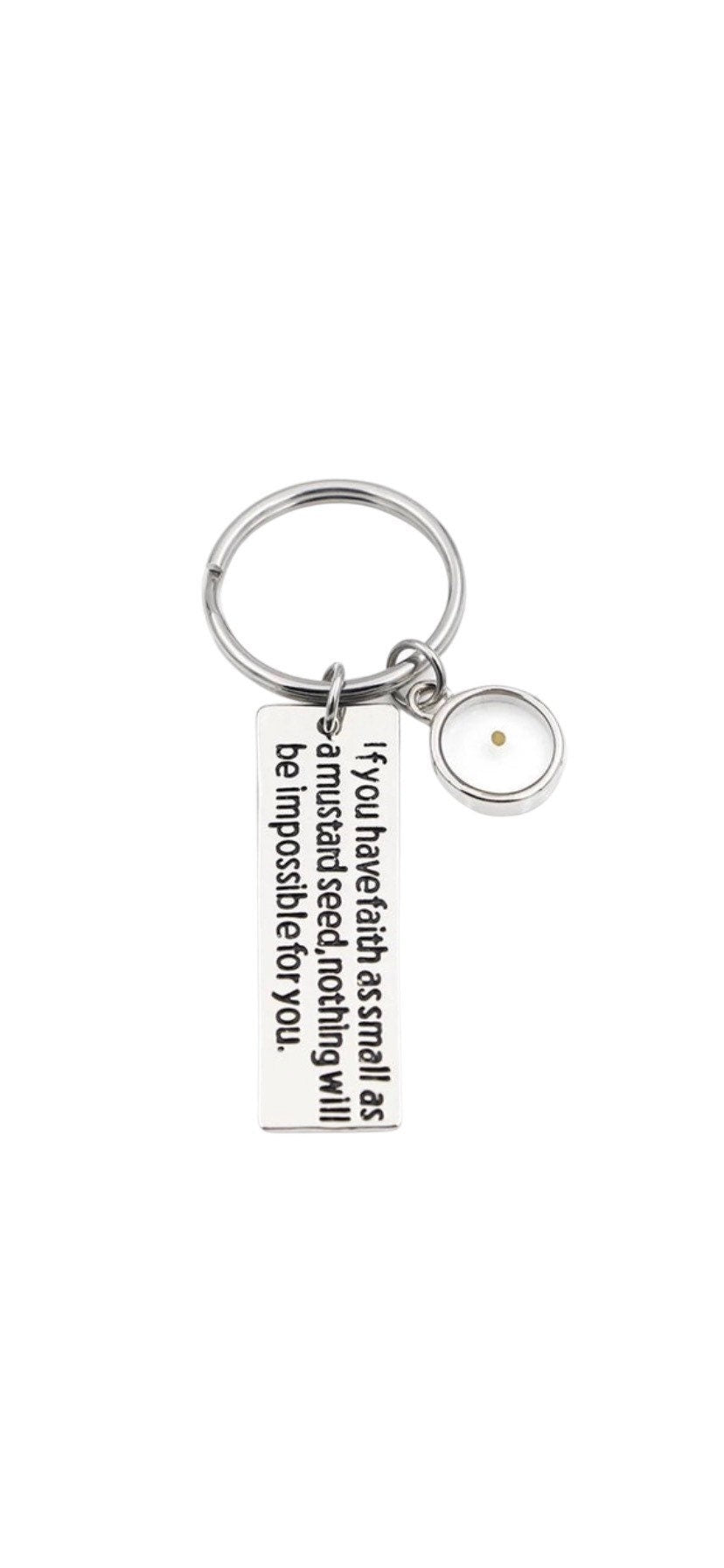 Porte-clés « Foi comme une graine de moutarde », Porte-clés « Croire », Cadeau religieux, Cadeau de foi, Cadeau pour marraine, Cadeau de première communion, Cadeau de confirmation