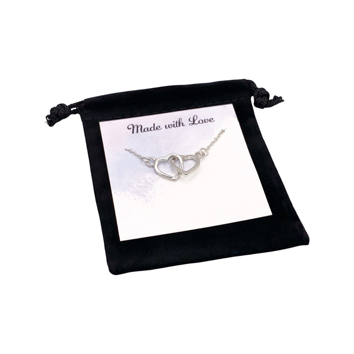 Collier 2 cœurs, Collier double cœur, Cadeau pour amoureux, Bijou pour grand-mère, Collier pour maman de deux enfants, Bijou de maternité, Cadeau d'anniversaire pour maman