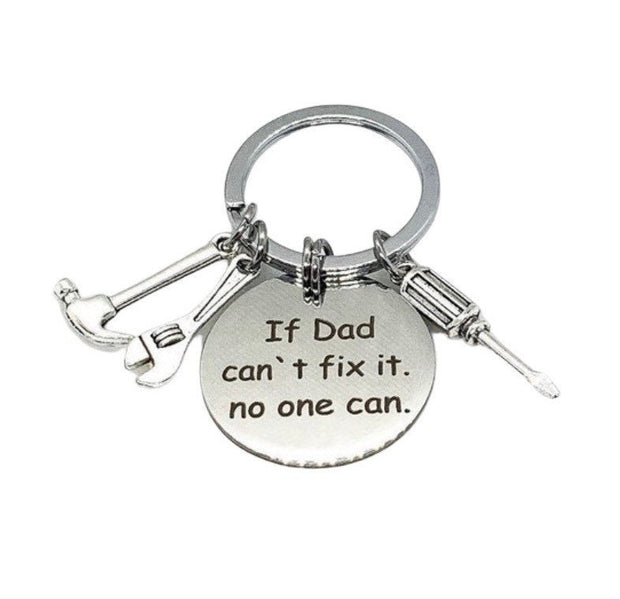 Father Keychain, Dad Keychain, Fathers Day Gift, If Dad Can’t Fix It, Gift for Dad, Grandpa Keychain, Gift from Son, Gift for Him, Christmas