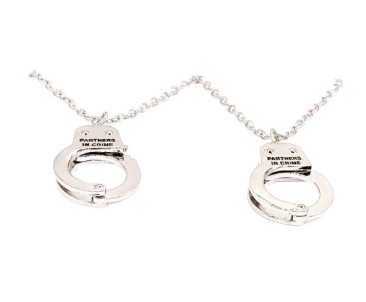 Porte-clés « Complices », lot de 2 porte-clés menottes assortis, cadeau pour meilleure amie, porte-clés d'amitié personnalisés, cadeau BFF, cadeau pour la bande