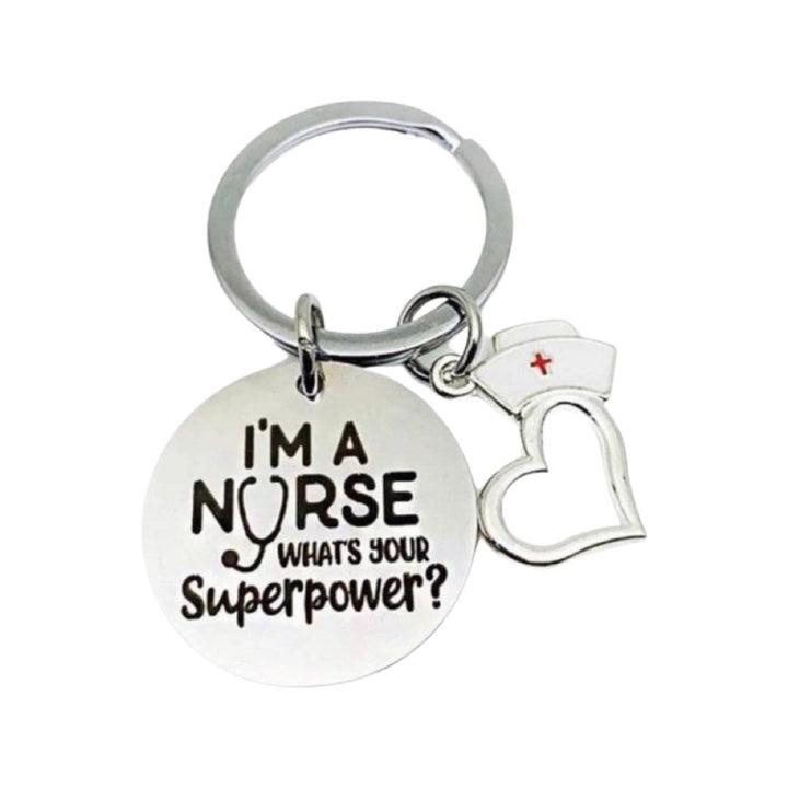 Porte-clés infirmière, cadeau pour étudiante en soins infirmiers, Je suis infirmière, quel est votre superpouvoir ?, cadeau pour infirmière praticienne, cadeau de remerciement pour infirmière