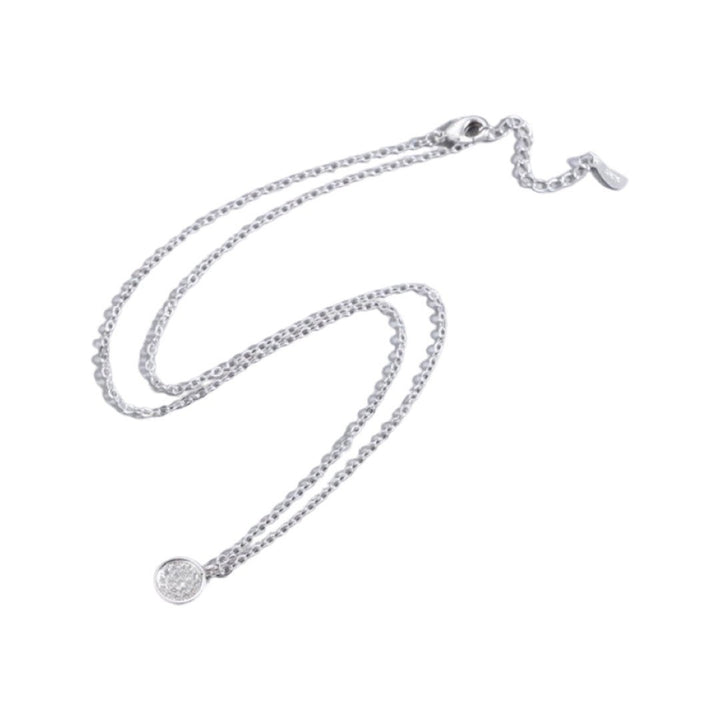 Collier fin en argent sterling avec zircon cubique rond, bijou délicat en zircon cubique, collier pour femme, cadeau pour fille, cadeau de mariée, collier pour demoiselle d'honneur