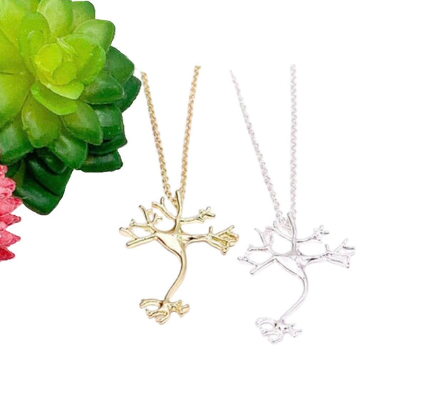 Neuron Necklace, Nerve Cell Pendant, Anatomy Jewelry, Scientific Pendant, Scientist Gift, Biology Necklace, Doctor Gift, Student Gift