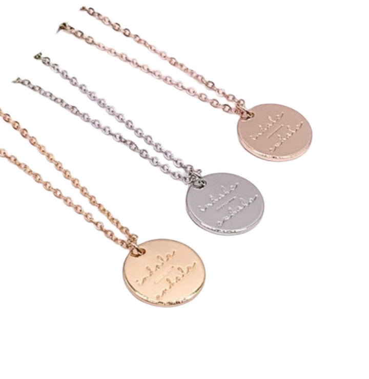 Collier « L’esprit sur la matière », Collier « Inspirer Expirer », Collier « La foi sur la peur », Bijou de motivation, Cadeau d’encouragement pour elle