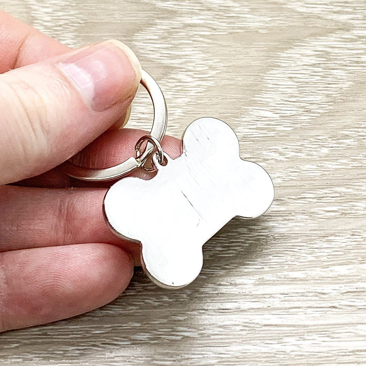 Dog Owner Keychain, Dog Bone Keyring, Owned By a Dog, Dog Lover Gift, Doggie Quote, Doggy Keychain, Dog Mom Gift, Fur Mama Gift