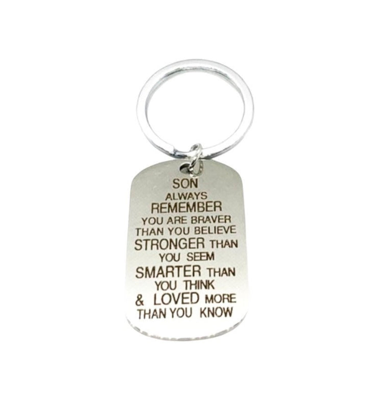 Son Keychain, Always Remember You Are Quote, Graduation Gifts, Gift from Mom, Son Keyring, Teen Keychain, High School Student Gifts