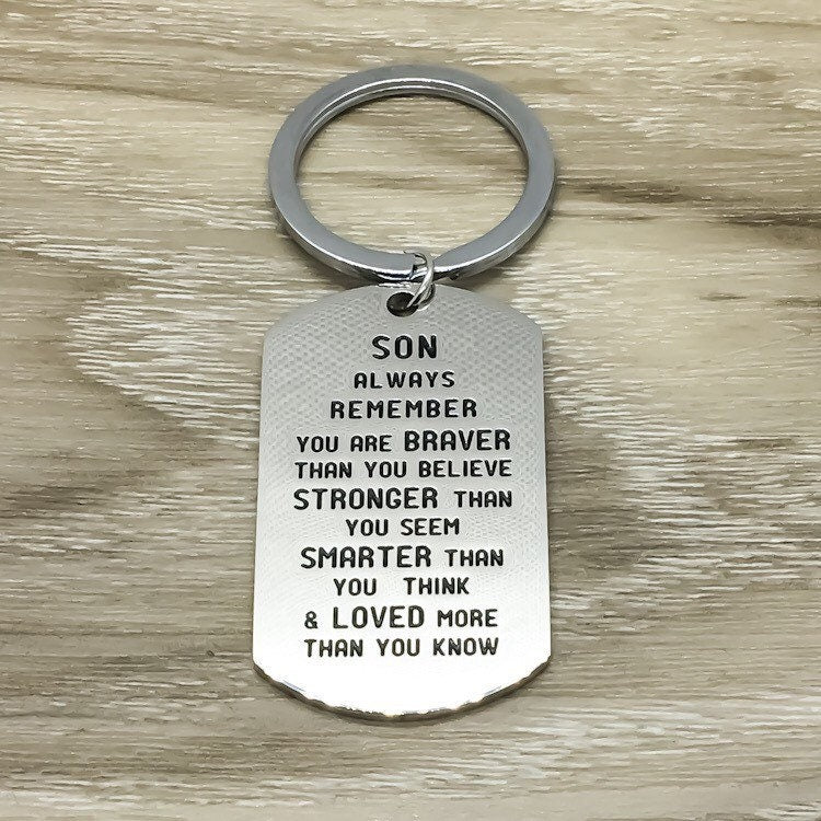 Son Keychain, Always Remember You Are Quote, Graduation Gifts, Gift from Mom, Son Keyring, Teen Keychain, High School Student Gifts