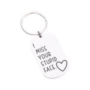 I Miss Your Stupid Face Keychain, Funny Friendship Keychain, Best Bitches Gift, Gift for Best Friend, Humorous Birthday Gift for Her, Sister