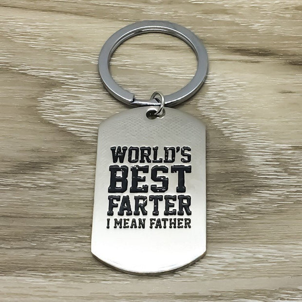 Best Farter Ever Keychain, Funny Dad Keychain, Father’s Day Gift from Son, Unique Dad Gift from Daughter, Humorous Birthday Gift for Him