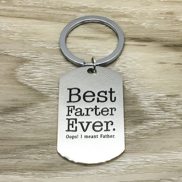 Best Farter Ever Keychain, Funny Dad Keychain, Father’s Day Gift from Son, Unique Dad Gift from Daughter, Humorous Birthday Gift for Him