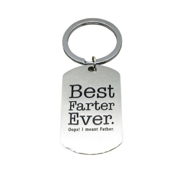 Best Farter Ever Keychain, Funny Dad Keychain, Father’s Day Gift from Son, Unique Dad Gift from Daughter, Humorous Birthday Gift for Him