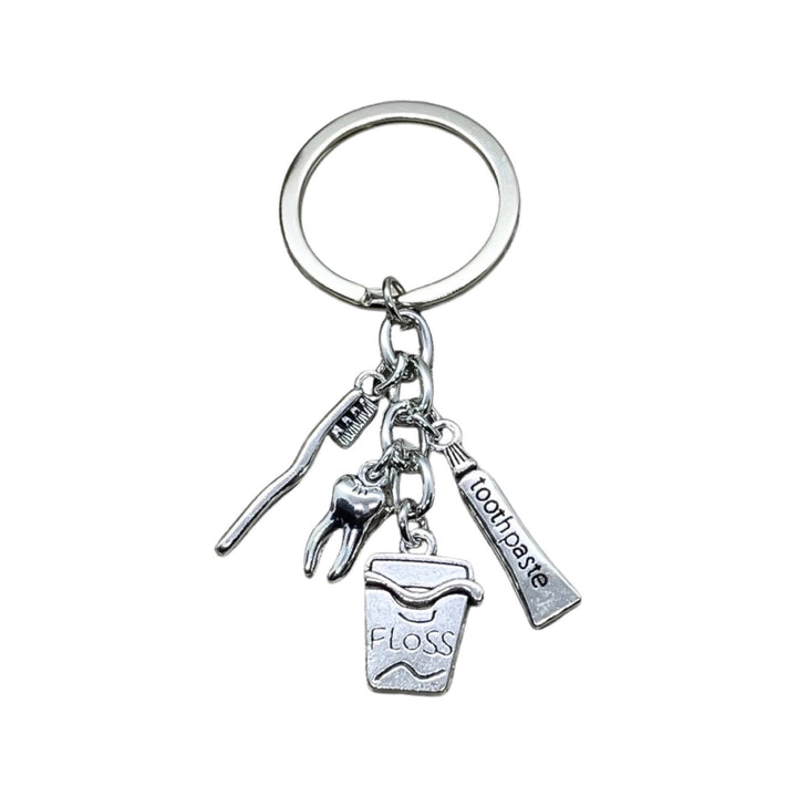 Porte-clés dentaire, cadeau pour dentiste, cadeau pour hygiéniste dentaire, breloque en forme de dent, cadeau pour orthodontiste, breloques brosse à dents et dentifrice, cadeau de Noël, cadeau pour étudiant