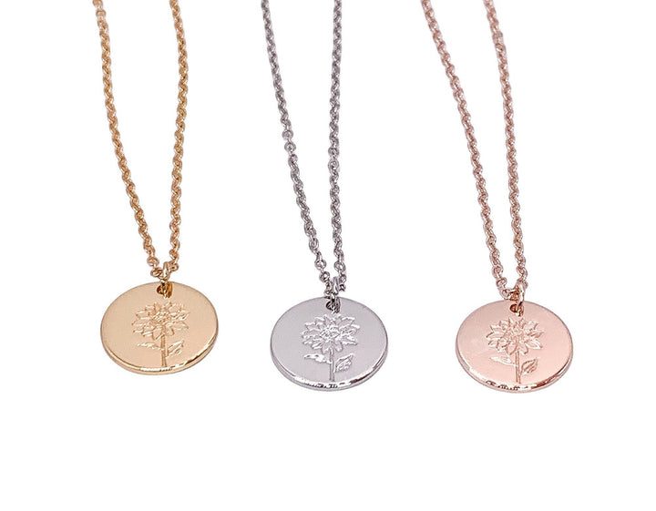 Collier tournesol, Bijou floral, Collier marguerite, Collier minimaliste, Bijou tournesol, Cadeau demoiselle d'honneur, Cadeau fête des mères