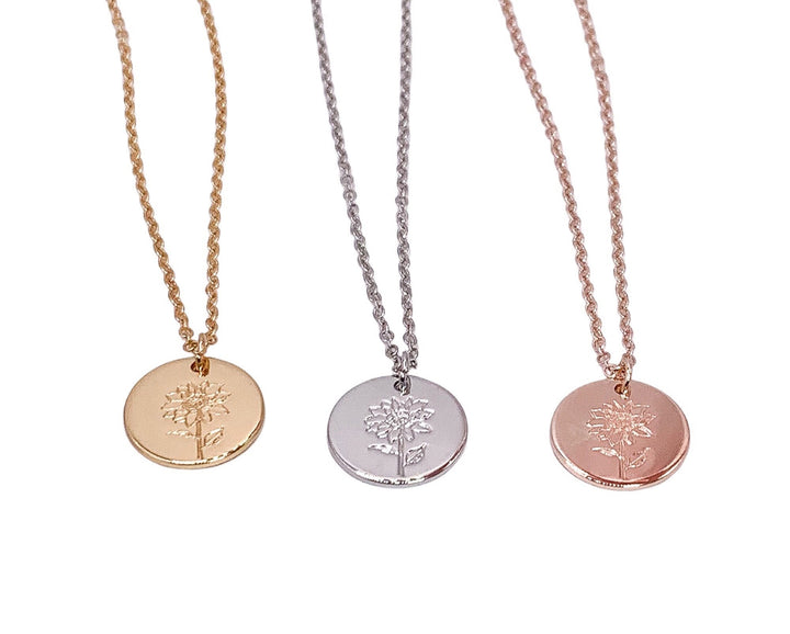 Collier tournesol, Bijou floral, Collier marguerite, Collier minimaliste, Bijou tournesol, Cadeau demoiselle d'honneur, Cadeau fête des mères