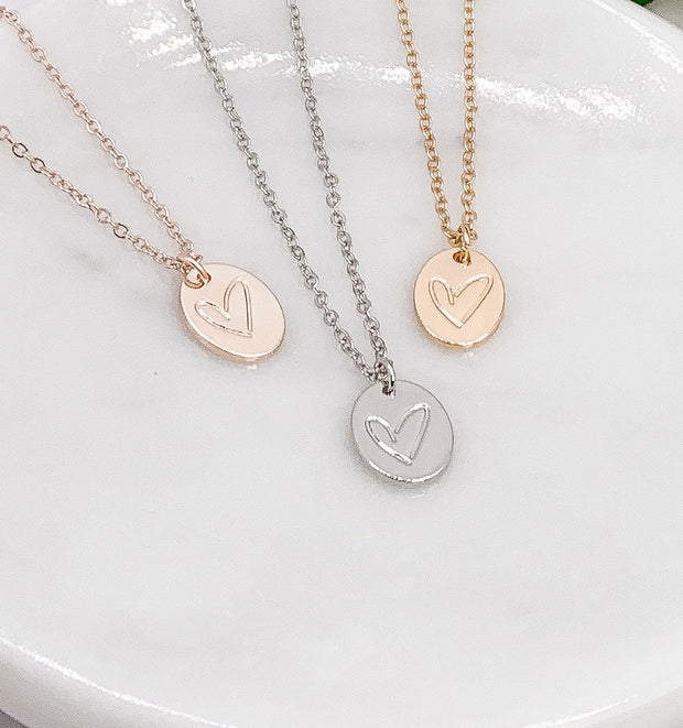 Tiny Heart Necklace, Dainty Heart Pendant, Little Heart Necklace, Gift for Daughter, Bridesmaid Necklace, Girlfriend Gift, Teen Girl Jewelry