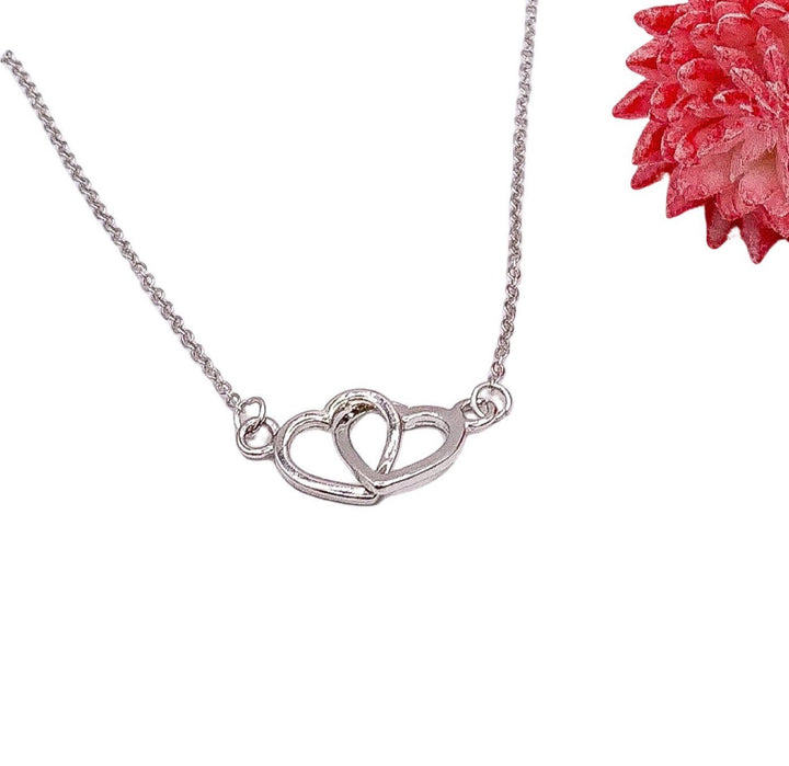 Collier 2 cœurs, Collier double cœur, Cadeau pour amoureux, Bijou pour grand-mère, Collier pour maman de deux enfants, Bijou de maternité, Cadeau d'anniversaire pour maman